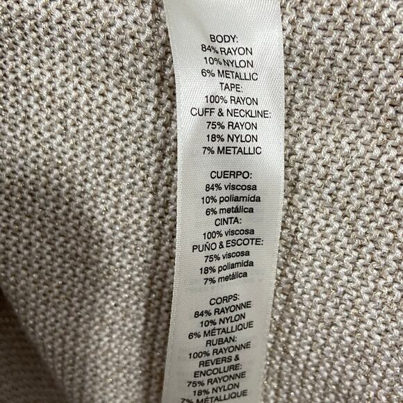 Nwt White House Black Market Knit Sweater Tank Metallic Oat Top Small - Picture 9 of 10